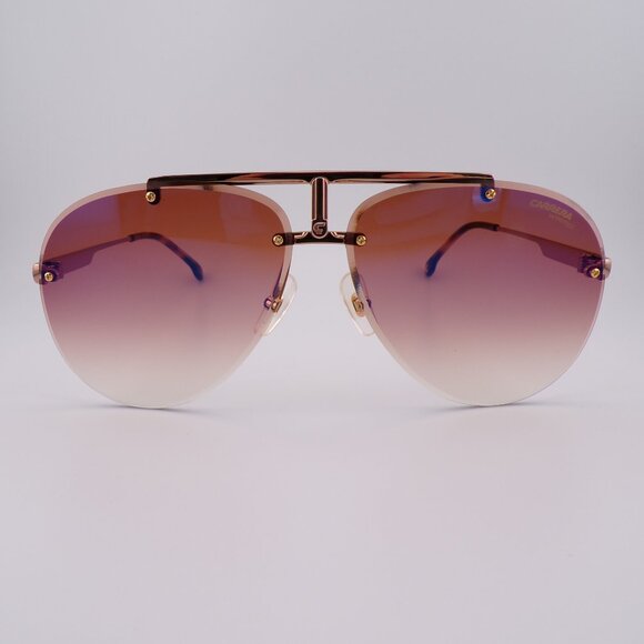 Carrera Rimless Gradient Aviator Pilot Shades, Gold Copper Blue Mirror 1032S A8 - Picture 9 of 14